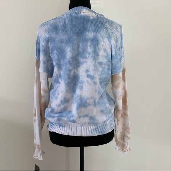 Wit & Wisdom Lightweight NWT Women Blue Tan Tie-dye Pullover Sweater 100%Cotton - Picture 6 of 16